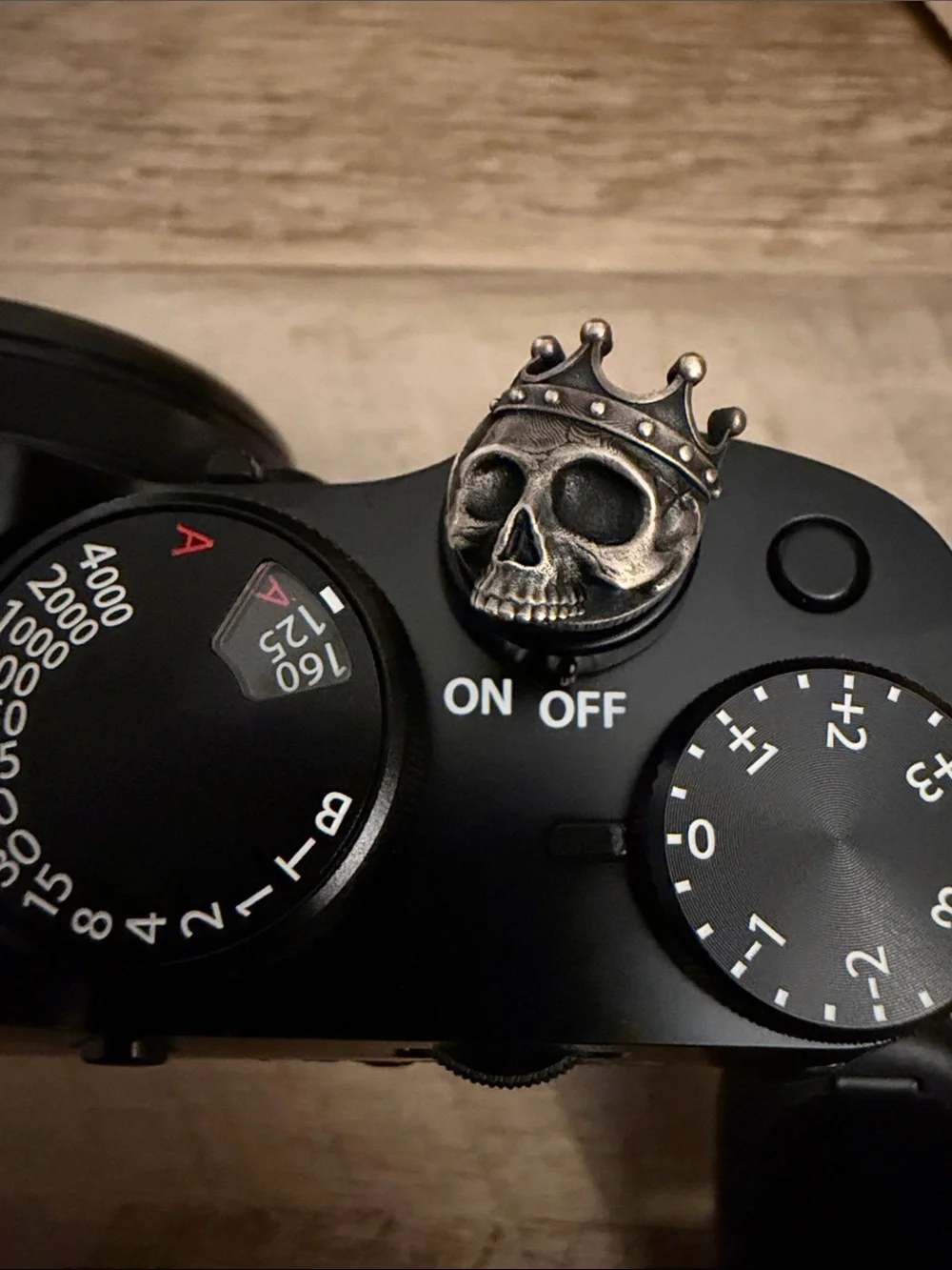Camera Shutter Button - 925 Silver Skull Crown